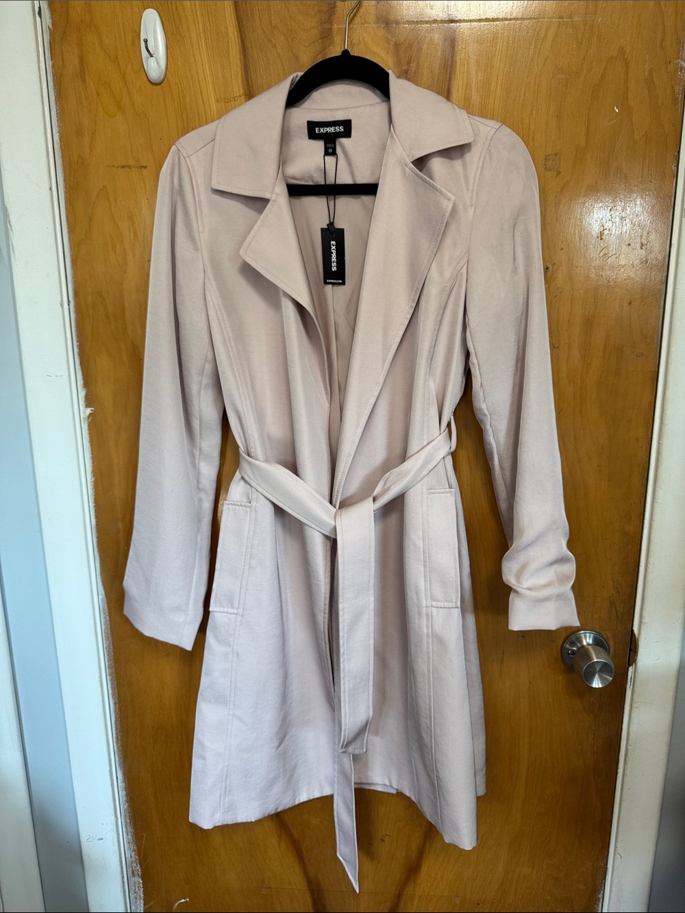 Express Blush Belted Trench Coat